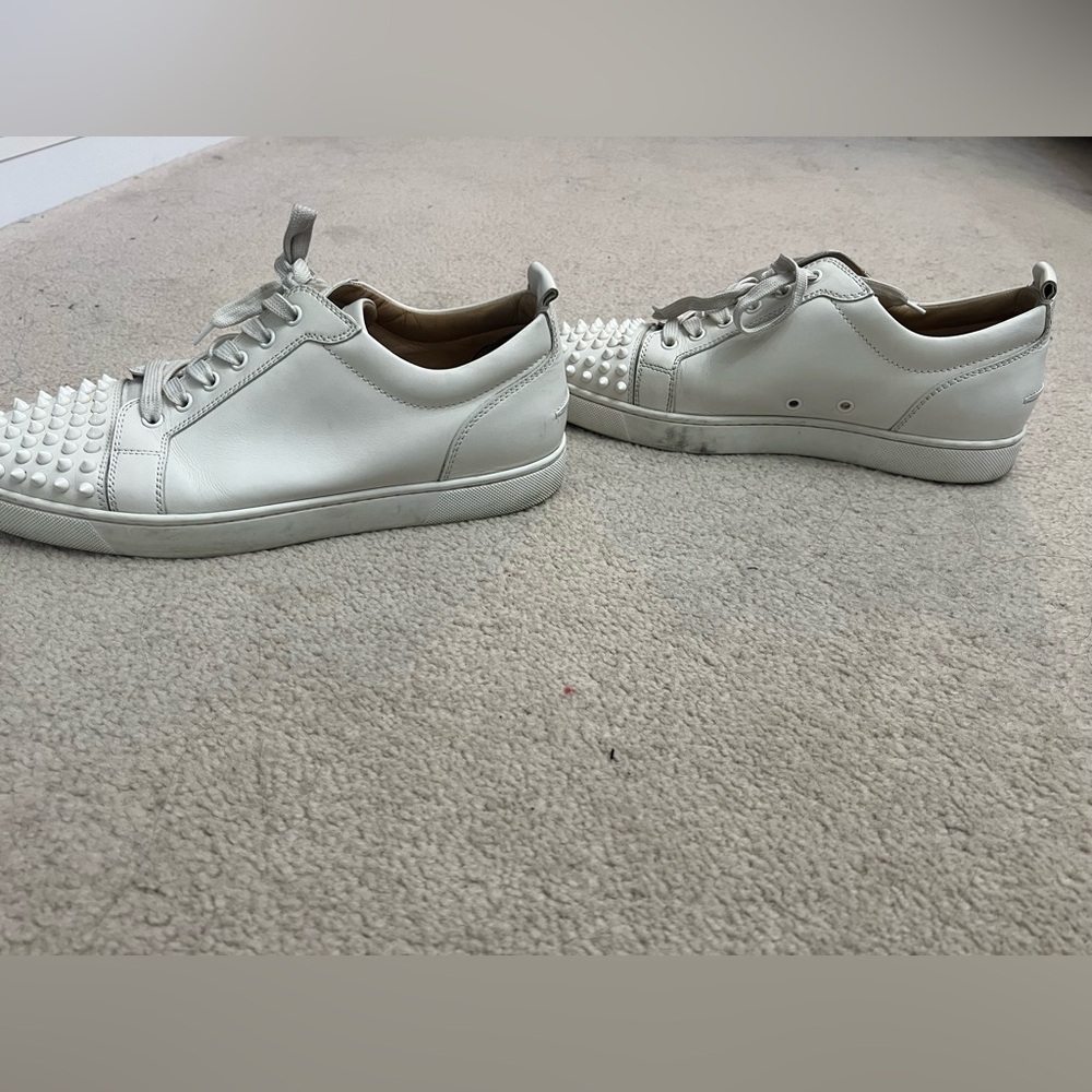 Christian Louboutin White Spiked Sneakers - Picture 2 of 8